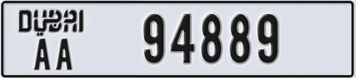 UAE License Plate Dubai AA 94889