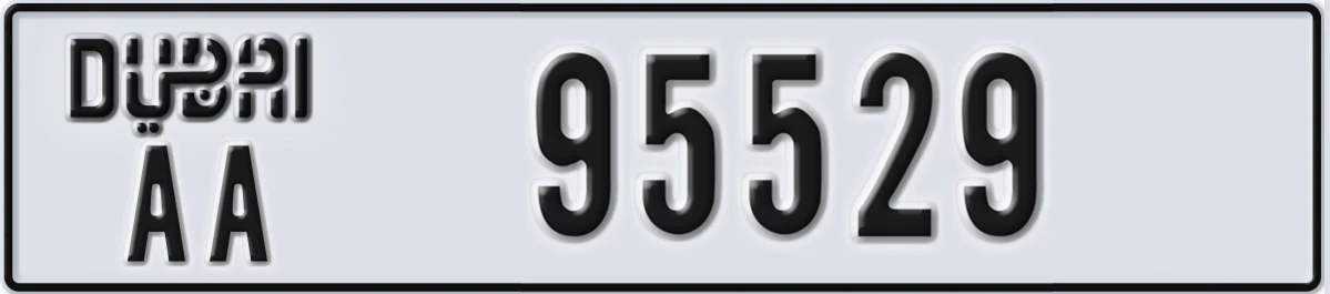 UAE License Plate Dubai AA 95529