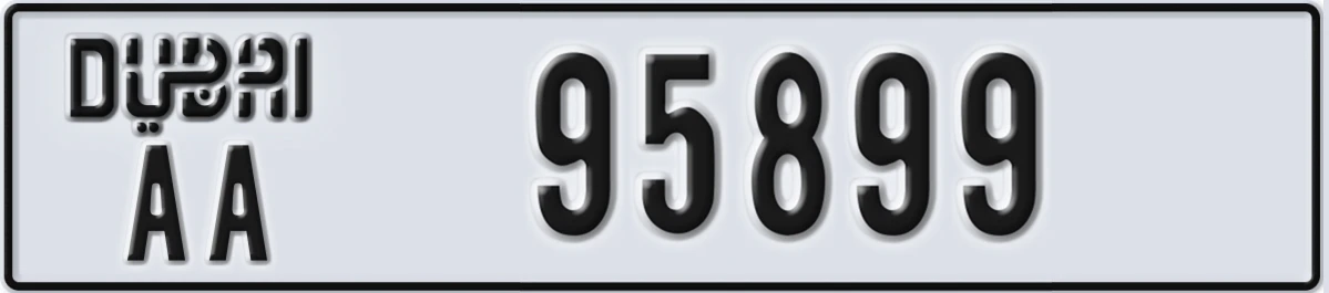 UAE License Plate Dubai AA 95899