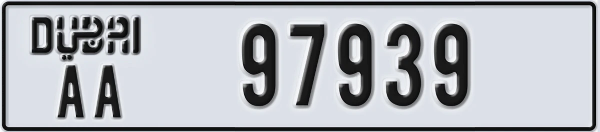 UAE License Plate Dubai AA 97939