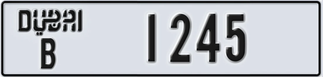 UAE License Plate Dubai B 1245X