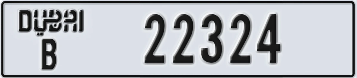 UAE License Plate Dubai B 22324