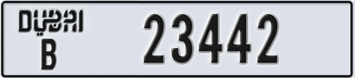 UAE License Plate Dubai B 23442