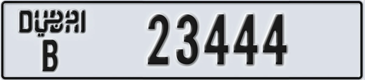 UAE License Plate Dubai B 23444