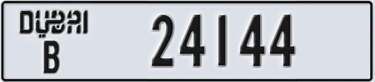 UAE License Plate Dubai B 24144