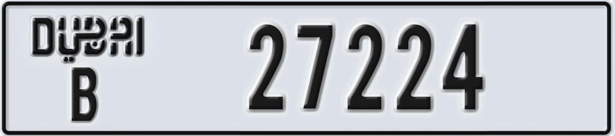 UAE License Plate Dubai B 27224