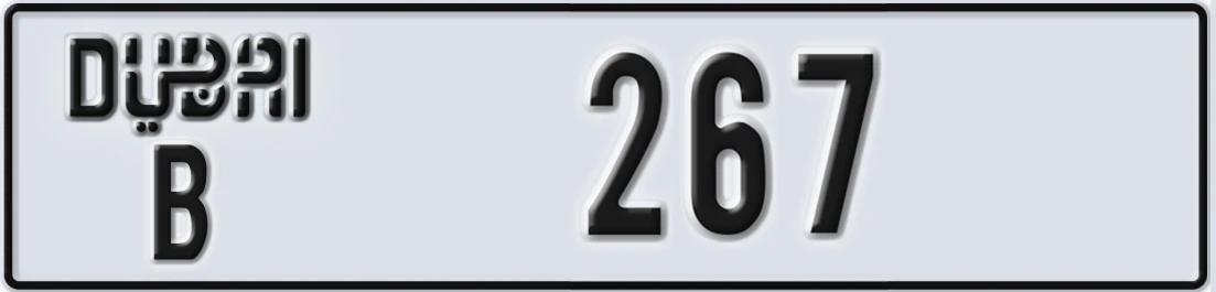UAE License Plate Dubai B 2X67