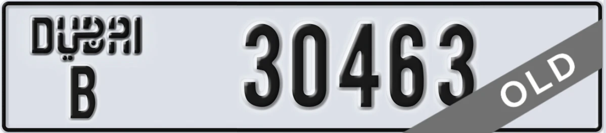 UAE License Plate Dubai B 30463