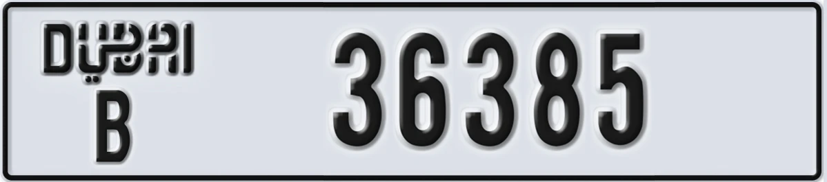 UAE License Plate Dubai B 36385