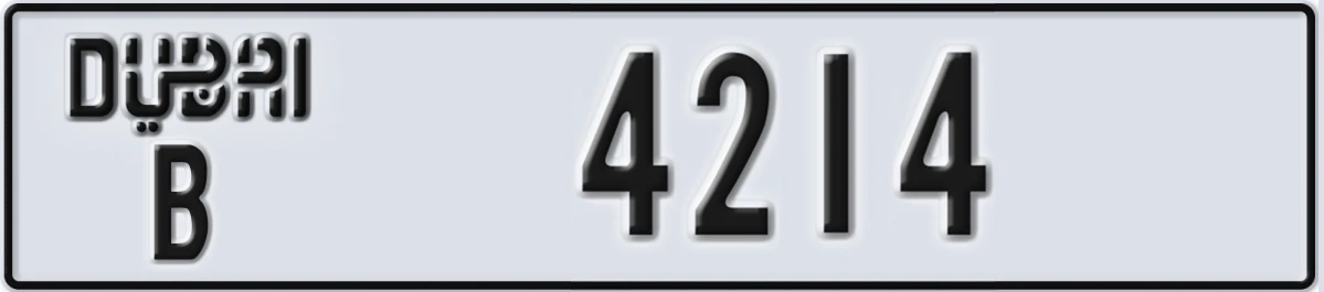 UAE License Plate Dubai B 4214
