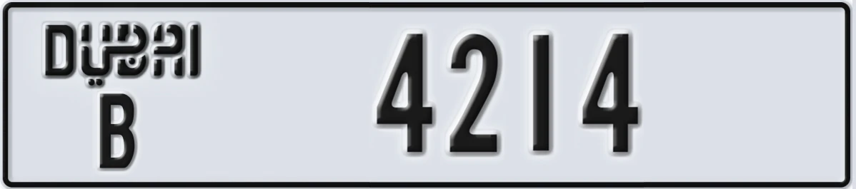 UAE License Plate Dubai B 4214