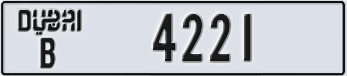 UAE License Plate Dubai B 4221
