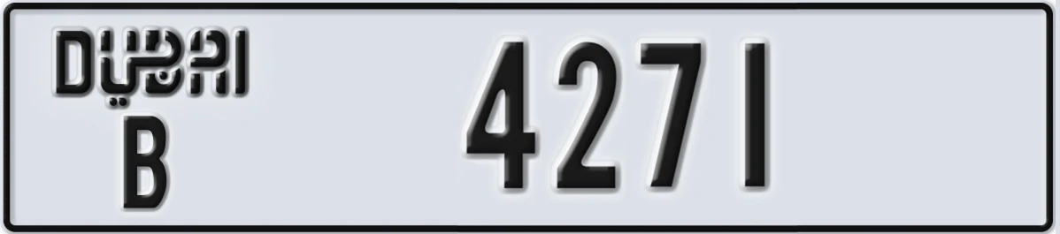 UAE License Plate Dubai B 4271