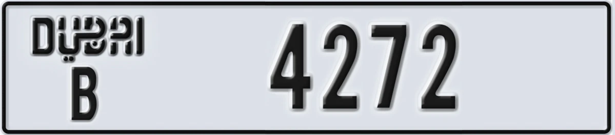UAE License Plate Dubai B 4272