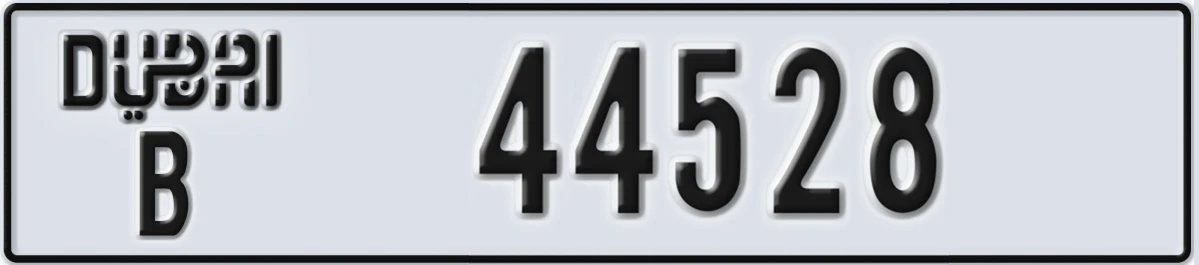 UAE License Plate Dubai B 44528