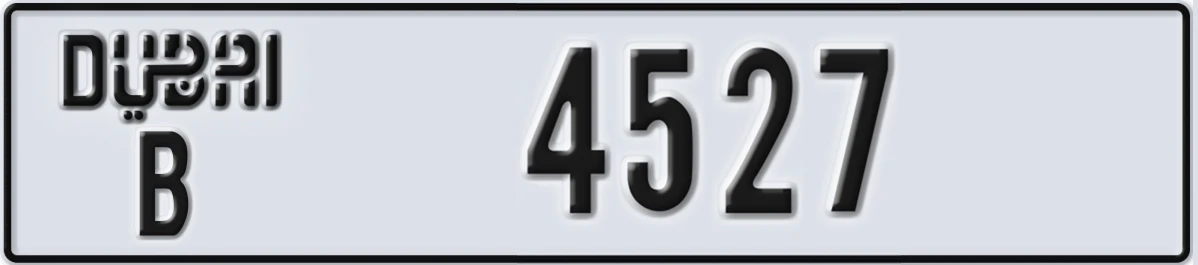 UAE License Plate Dubai B 4527