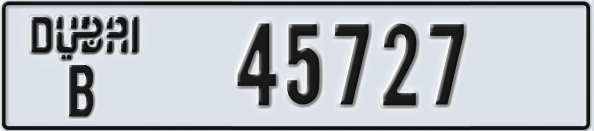 UAE License Plate Dubai B 45727