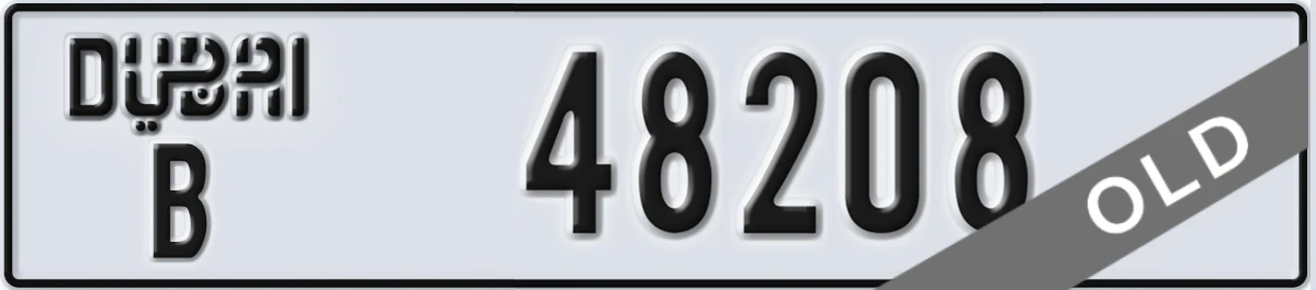UAE License Plate Dubai B 48208