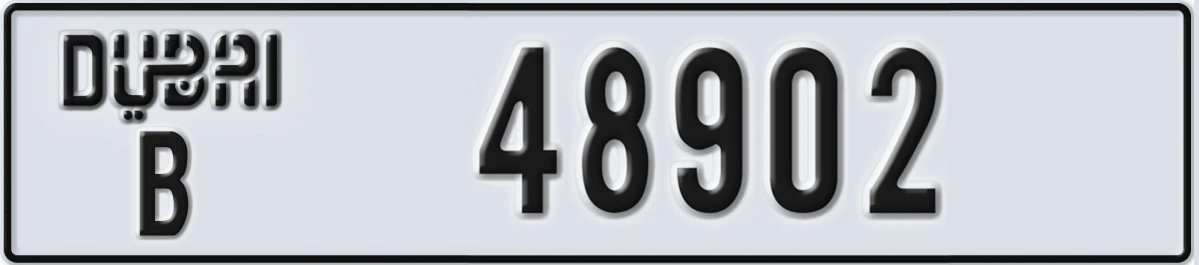 UAE License Plate Dubai B 48902