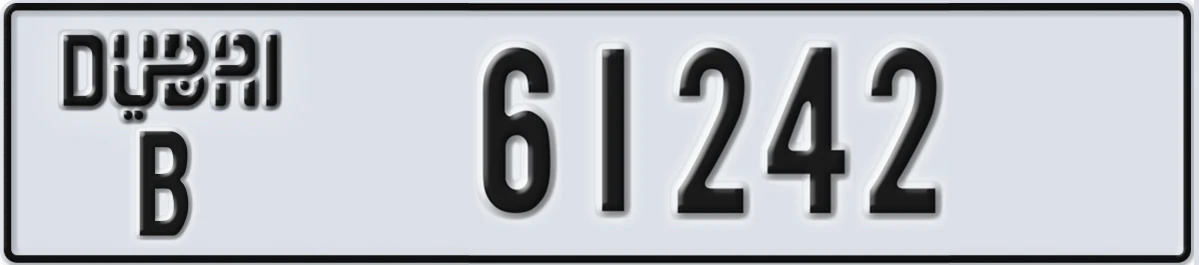 UAE License Plate Dubai B 61242