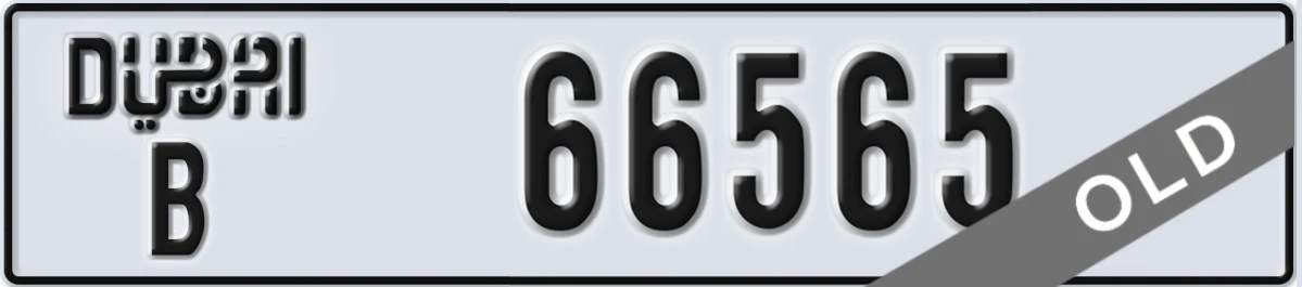 UAE License Plate Dubai B 66565