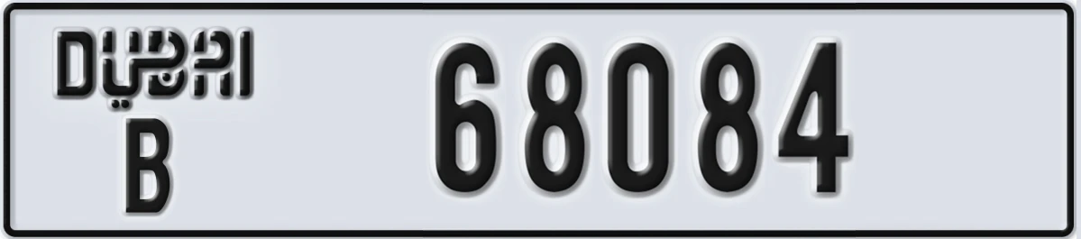 UAE License Plate Dubai B 68084