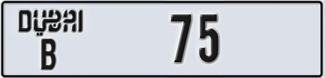 UAE License Plate Dubai B 7X5