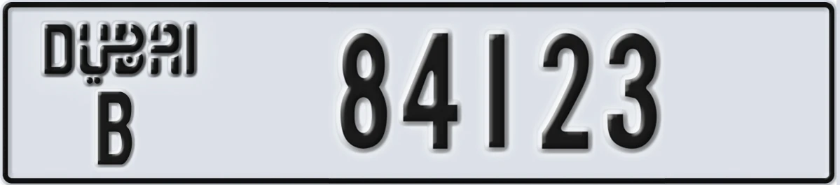 UAE License Plate Dubai B 84123