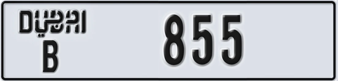 UAE License Plate Dubai B 8X55