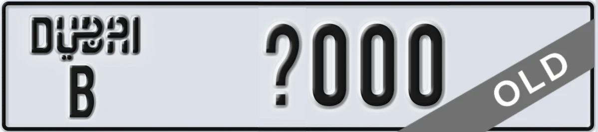 UAE License Plate Dubai B X000