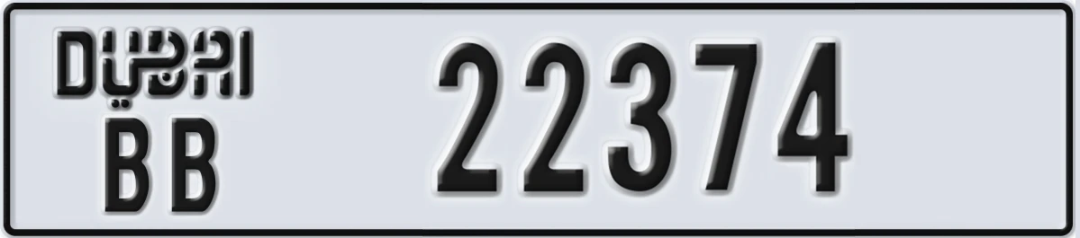 UAE License Plate Dubai BB 22374