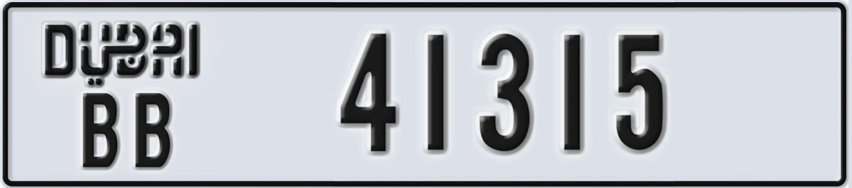 UAE License Plate Dubai BB 41315