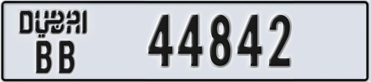 UAE License Plate Dubai BB 44842