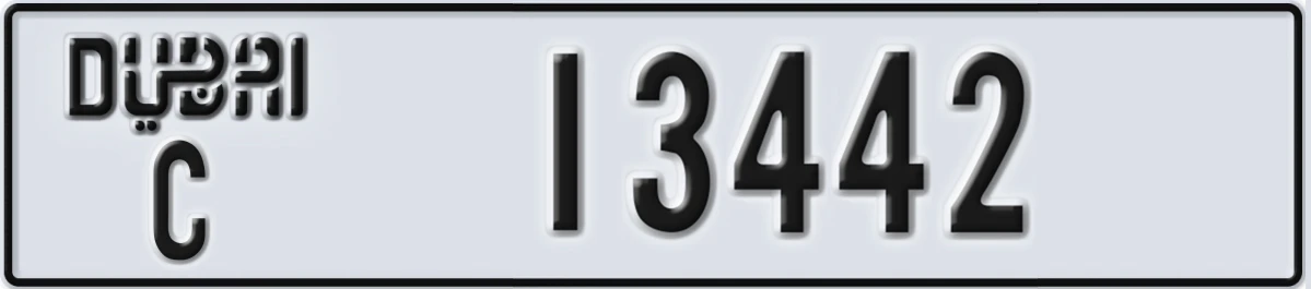 UAE License Plate Dubai C 13442