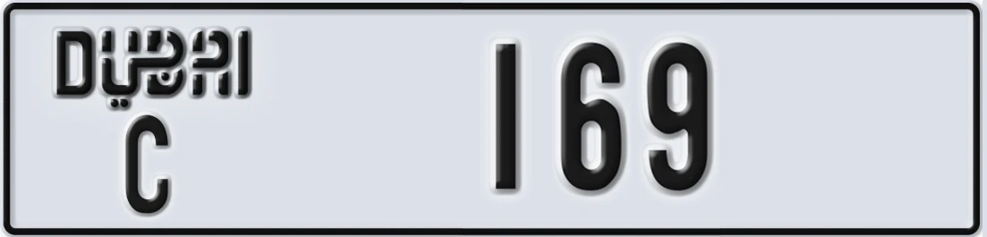 UAE License Plate Dubai C 169X
