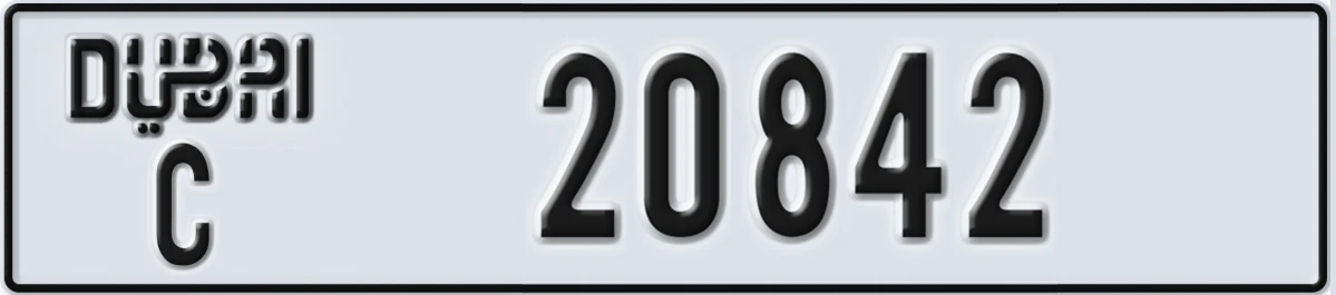 UAE License Plate Dubai C 20842