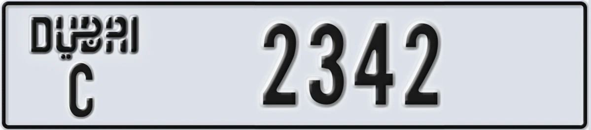 UAE License Plate Dubai C 2342