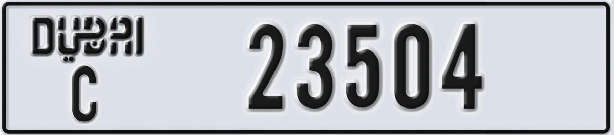 UAE License Plate Dubai C 23504