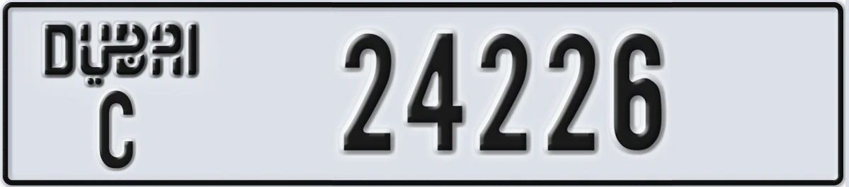 UAE License Plate Dubai C 24226