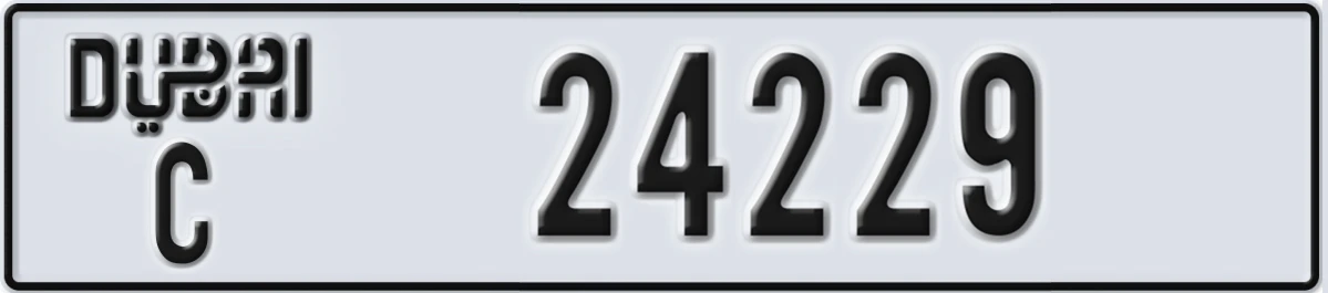 UAE License Plate Dubai C 24229