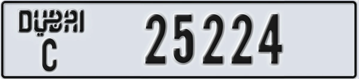 UAE License Plate Dubai C 25224