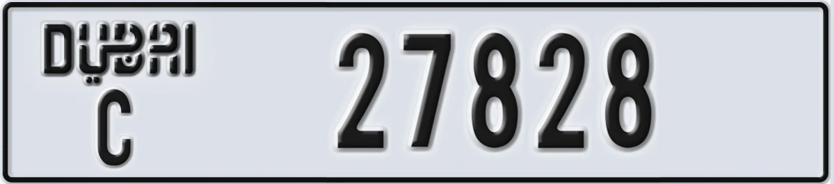 UAE License Plate Dubai C 27828