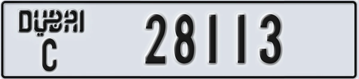 UAE License Plate Dubai C 28113