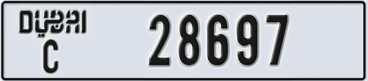 UAE License Plate Dubai C 28697