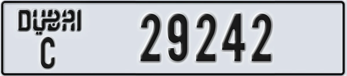 UAE License Plate Dubai C 29242