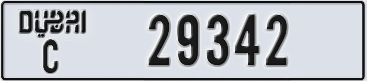 UAE License Plate Dubai C 29342