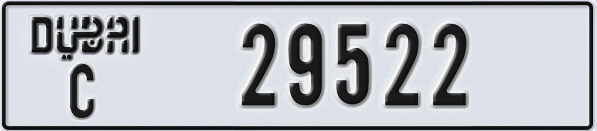 UAE License Plate Dubai C 29522