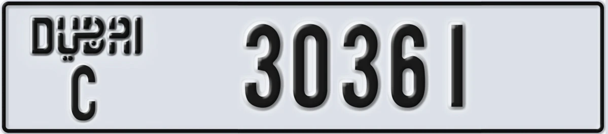 UAE License Plate Dubai C 30361