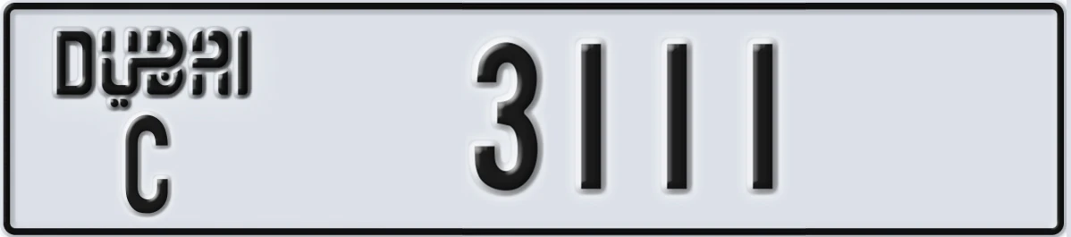 UAE License Plate Dubai C 3111