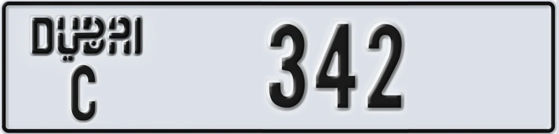 UAE License Plate Dubai C 3X42